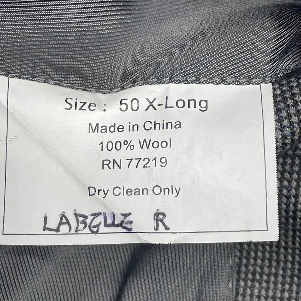 Pronto Uomo Platinum Mens 50 XL Sport Coat Blazer Gray 100% Wool Micro Check